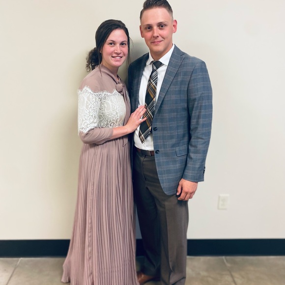 Dainty Jewells Dresses & Skirts - ISO dainty Jewels tan and cream lace dress in size large